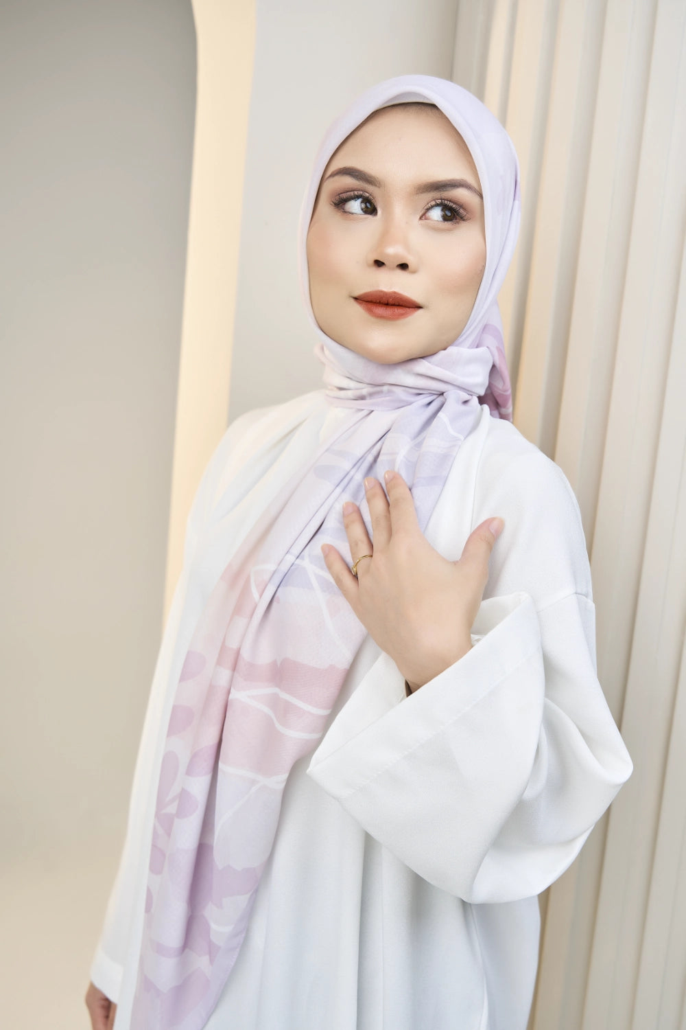Thistle tudung bawal front close up styled — Hana